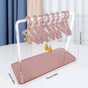 (9)PC CLEAN GIRL AESTHETIC PINK CLOTHING RACK JEWELRY ORGANIZER